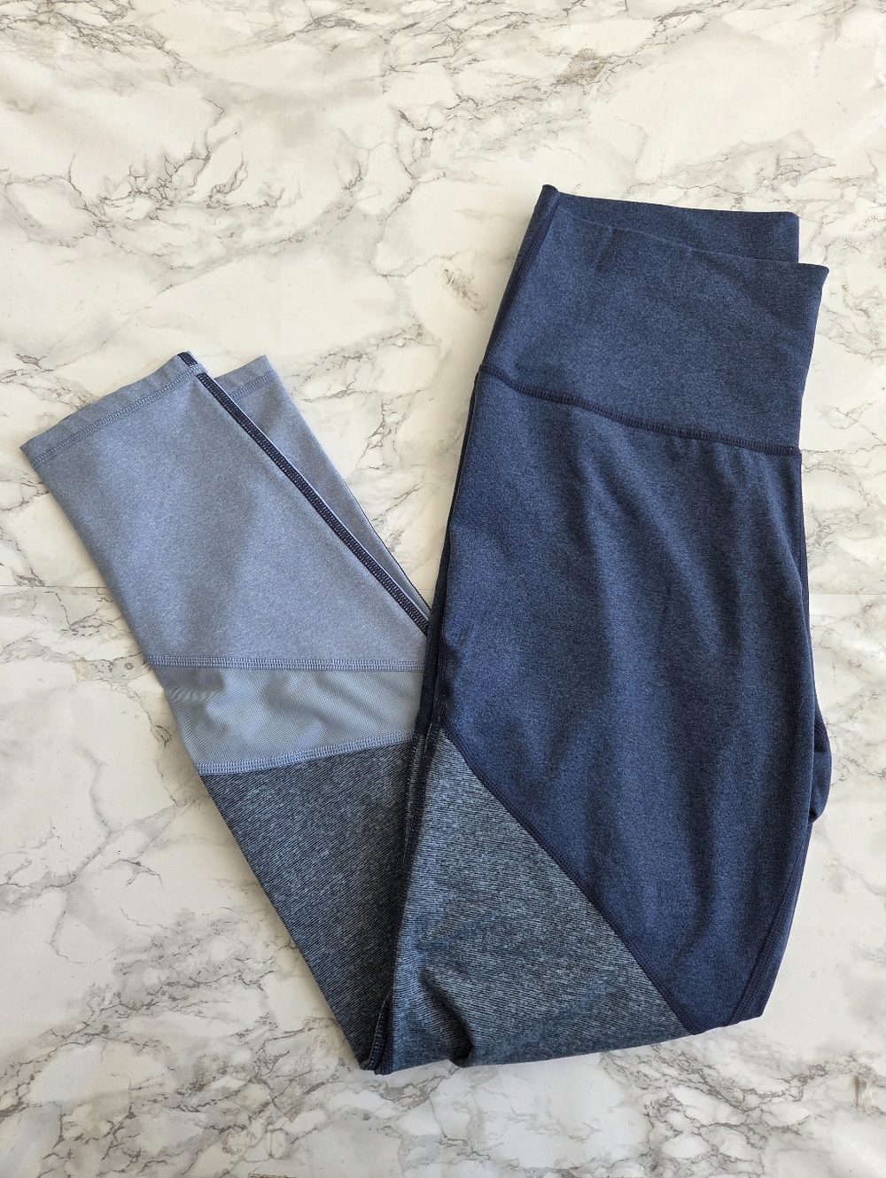 2 Aerie Leggings Womens Gray Peach ,Blue Workout Pants Skinny Stretch Mesh Large - Picture 3 of 11